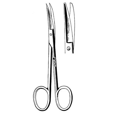 Sklar Wagner Scissors - 4-1/2", Curved, Smooth, Blunt/Blunt - 47-1075