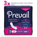 Prevail Daily Pads Moderate Bladder Control Pad, 11-Inch Length (16/EA) 