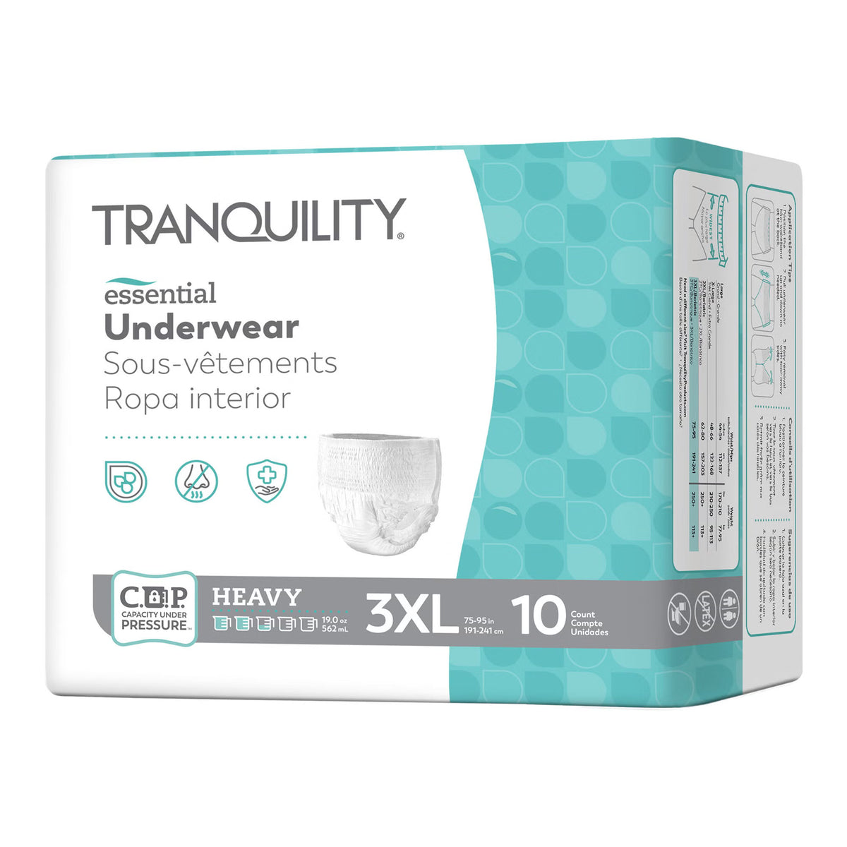 Tranquility Essential Underwear, Heavy, 3X-Large (Case of 40)