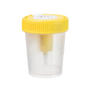 Urine Specimen Container with Integrated Transfer Device 100 mL (3.4 oz.) Screw Cap Patient Information Sterile (Case of 300)