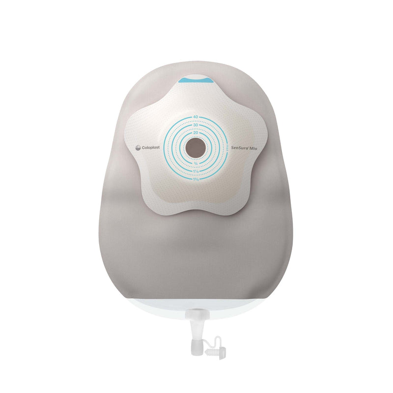 SenSura Mio Convex Flip 1-Piece Gray Urostomy Pouch, 30mm Stoma (Box of 10) 