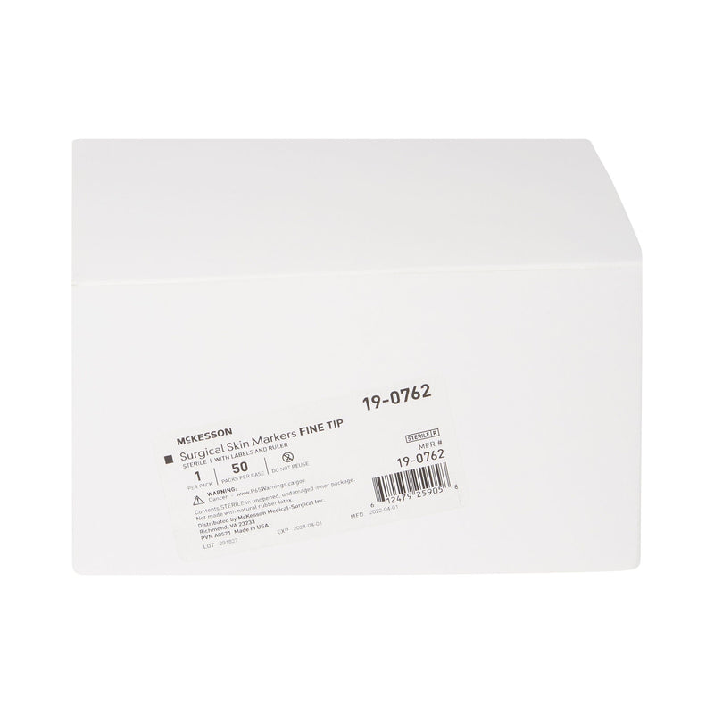 Skin Marker with Ruler and Labels McKesson Gentian Violet Ink Sterile Full Size Fine Tip (Box of 50)