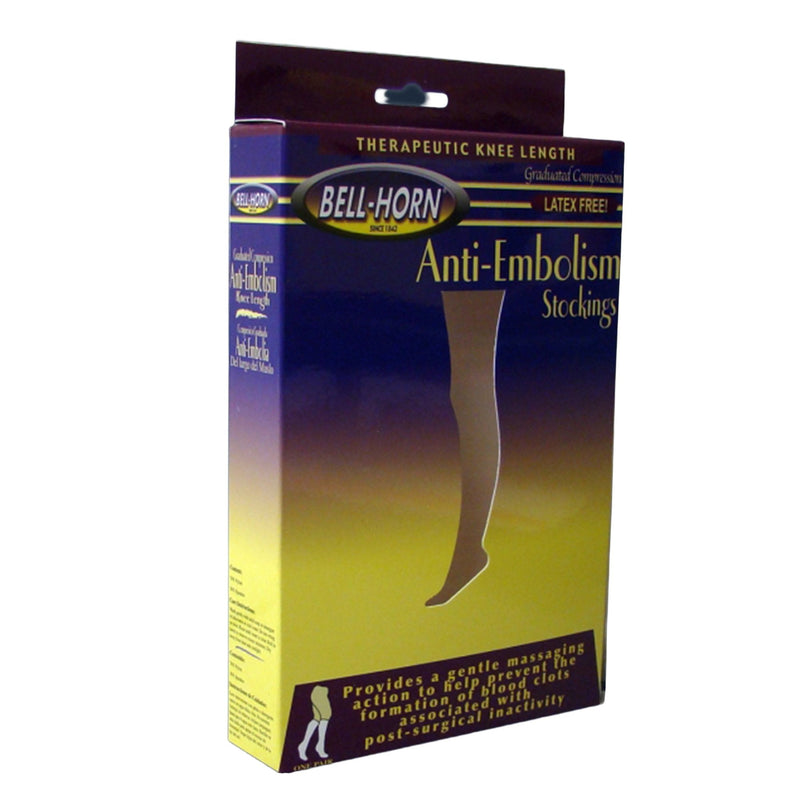 DJO Bell-Horn Knee Length Anti-Embolism Stockings, Large, Beige 