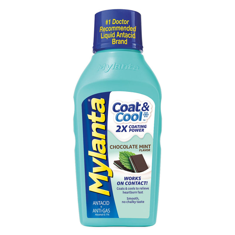 Mylanta Coat & Cool Antacid + Anti-Gas Liquid, Chocolate Mint Flavor (Each)