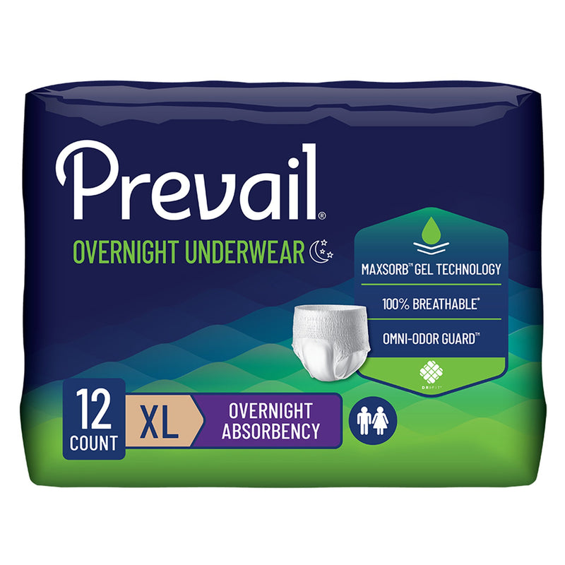 Prevail Overnight Absorbent Underwear, Extra Large (Case of 48)