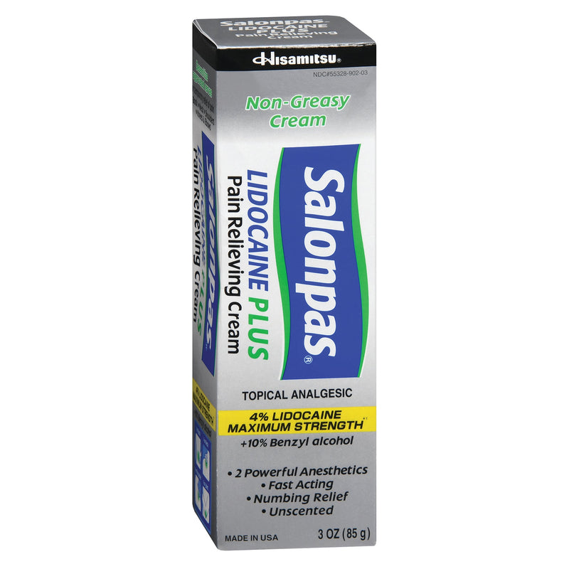Emerson Healthcare Salonpas Lidocaine 4% Plus Pain Relieving Cream, 3-ounce Tube (36/CS) 