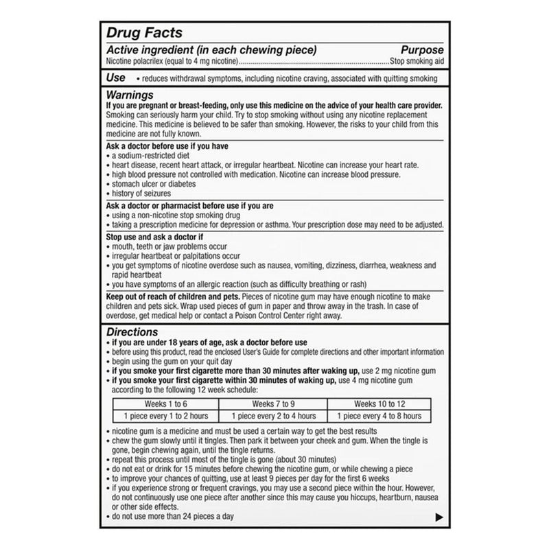 Nicorette Stop Smoking Aid Gum 4 mg Spearmint Burst with a Hint of Chamomile (100/CT) 