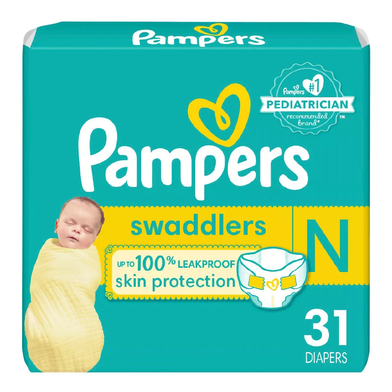Pampers Swaddlers Baby Diapers, Size 0 (Case of 124)