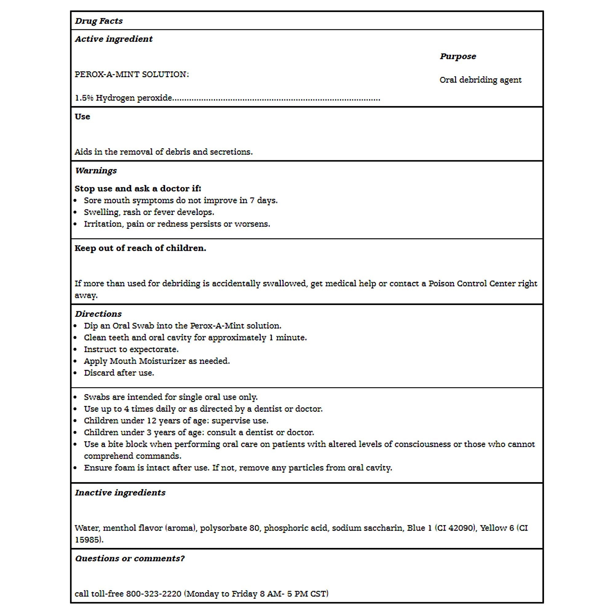 Sage Products Toothette Short Term Swab System (50/CS) 