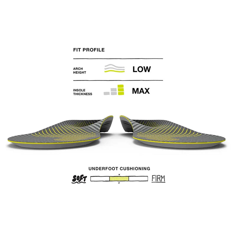 Superfeet Runner Orthotic Insole Superfeet Low Arch Foam Women 10.5 12 / Men 9.5 11 Gray 