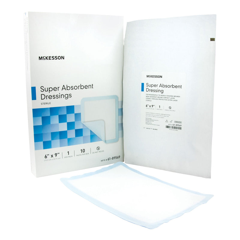 McKesson Super Absorbent Dressing, 6 x 9 Inch (Case of 50)