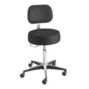 McKesson Pneumatic Exam Stool, Black, with Backrest (Each)