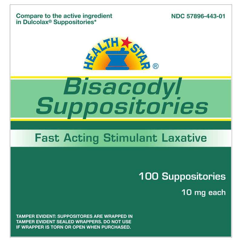 Health*Star Bisacodyl Laxative Suppository (Case of 12)