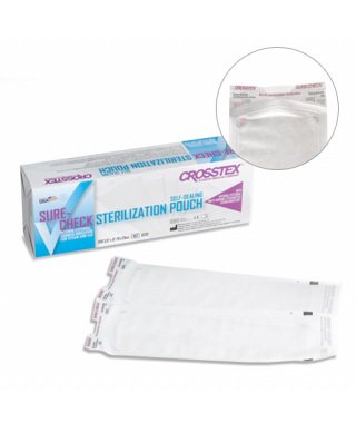 SPS Medical Supply Sterilization Pouch Sure-Check Ethylene Oxide (EO) Gas / Steam 3-1/2 X 22 Inch White / Blue / Purple Self Seal Paper (500/CS)