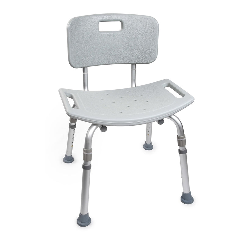 McKesson Brand McKesson Removable Back Aluminum Bath Bench, 15.5 – 19.5 Inch, Gray (4/CS) 
