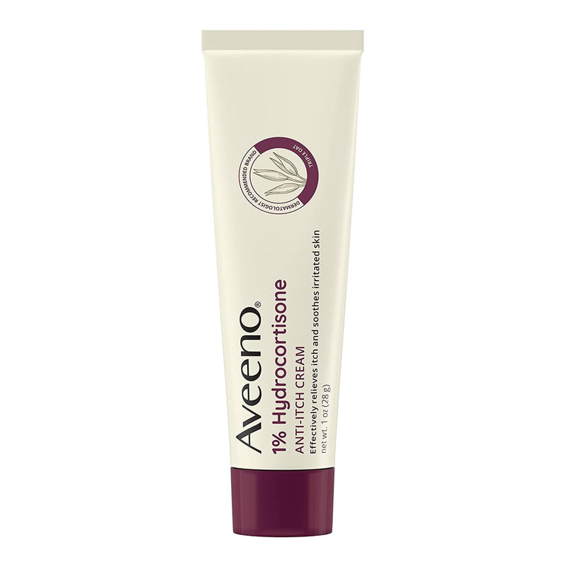 J & J Sales Aveeno Active Naturals 1% Hydrocortisone Anti-Itch Cream, Maximum Strength 