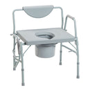 Commode Chair drive Drop Arms Steel Frame Back Bar 23-1/4 Inch Seat Width 1000 lbs. Weight Capacity