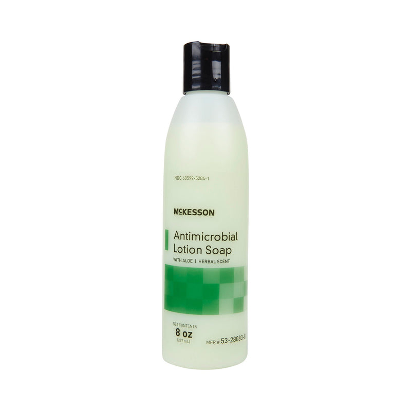 McKesson Antimicrobial Lotion Soap, Herbal Scent, With Aloe, 8-ounce bottle (Case of 48)