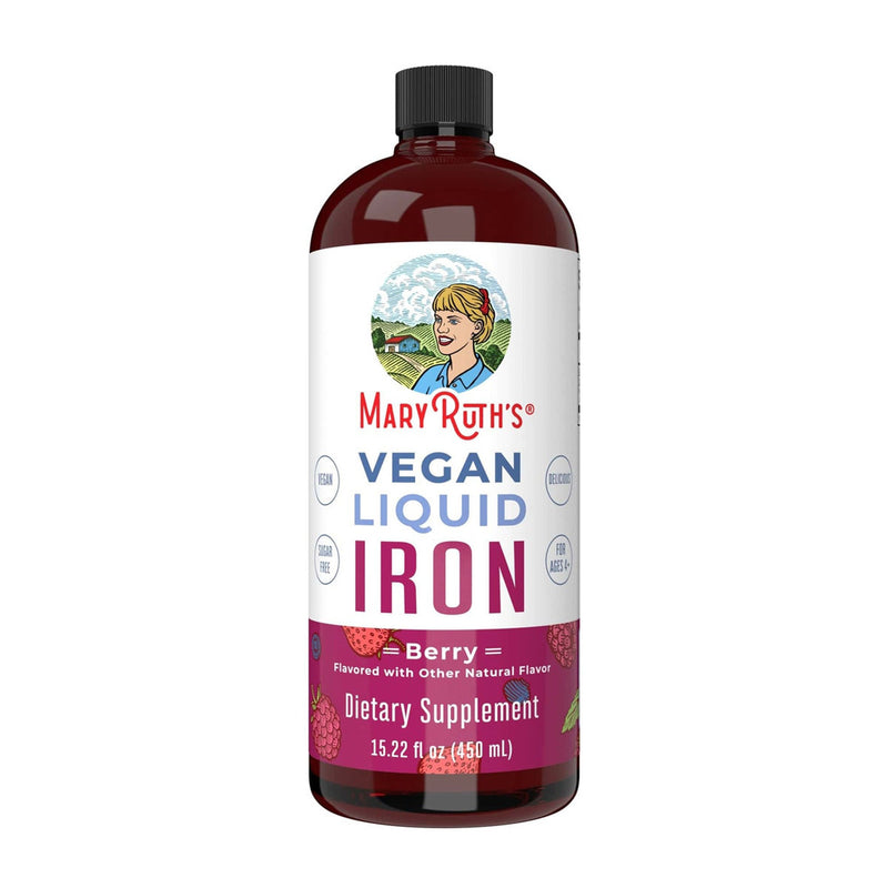 Mary Ruth's Vegan Liquid Iron for Metabolism, Cellular Health, Overall Wellness (Case of 6)