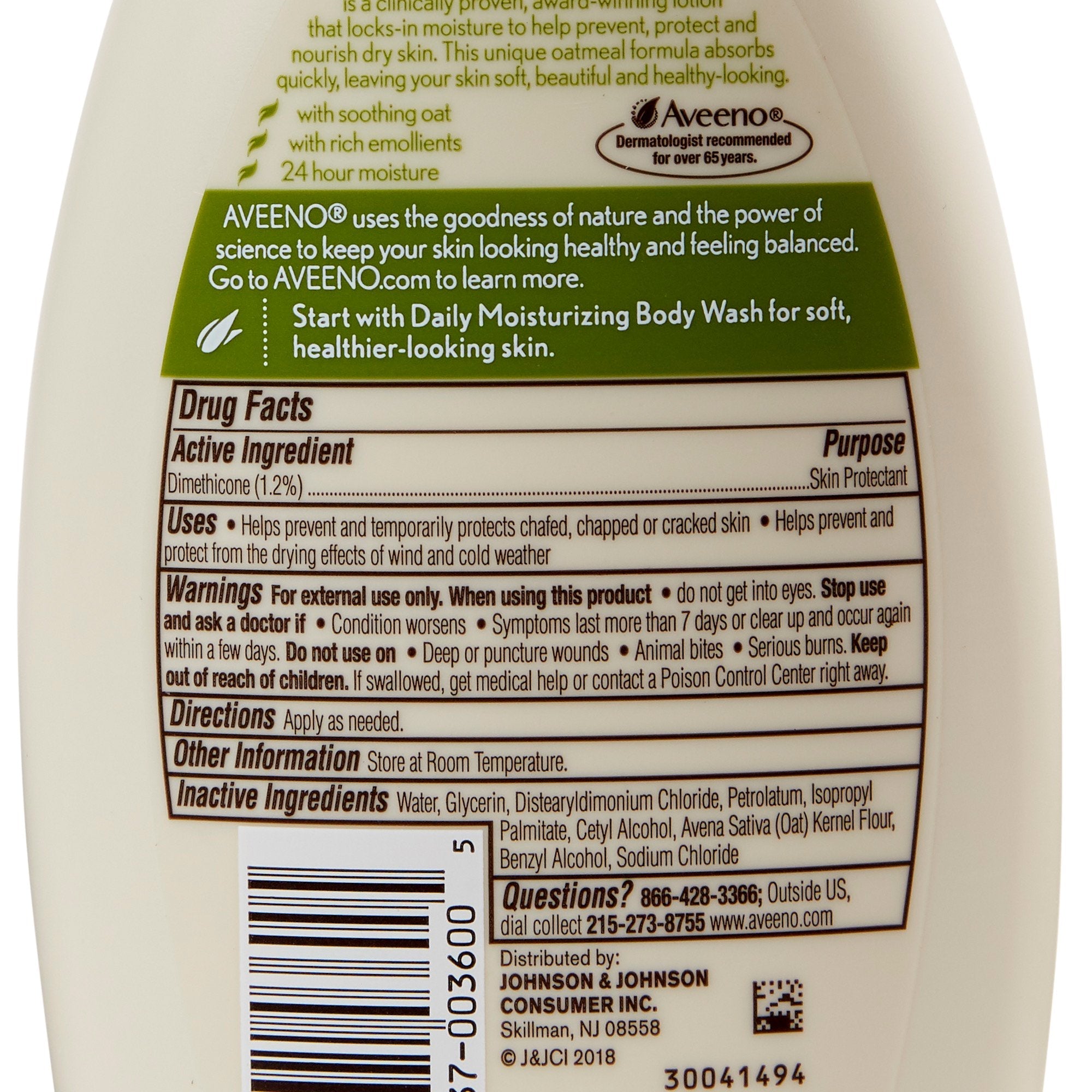 Kenvue Brands LLC Aveeno Daily Moisturizing Body Lotion, 12 oz. Bottle (12/CS) 