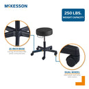McKesson Round Pneumatic Exam Stool, Black, without Backrest (Each)