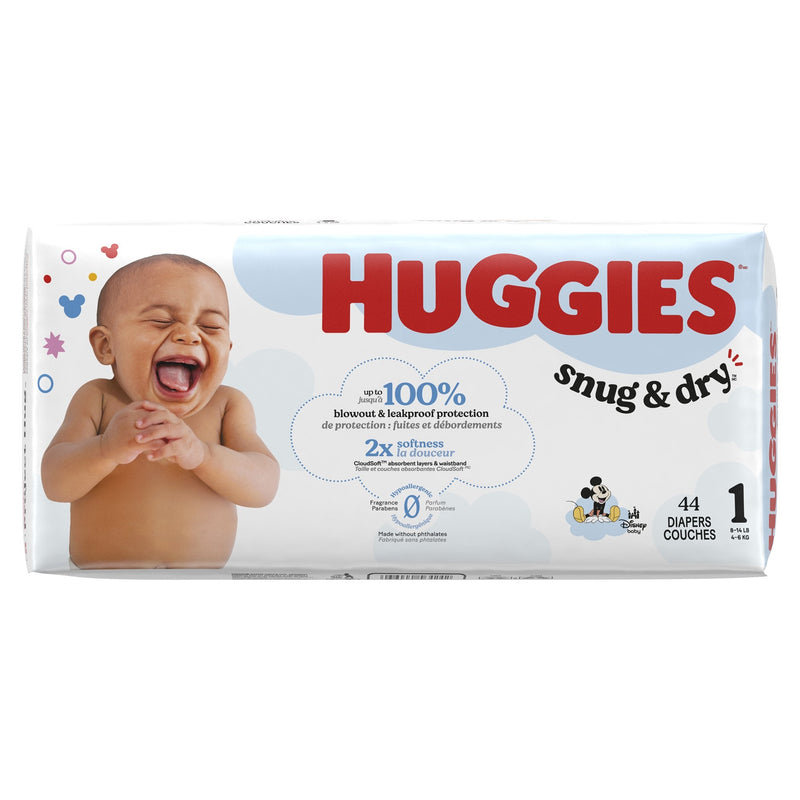 Kimberly Clark Unisex Baby Diaper Huggies Snug & Dry Size 1 Disposable Heavy Absorbency (176/CS) 