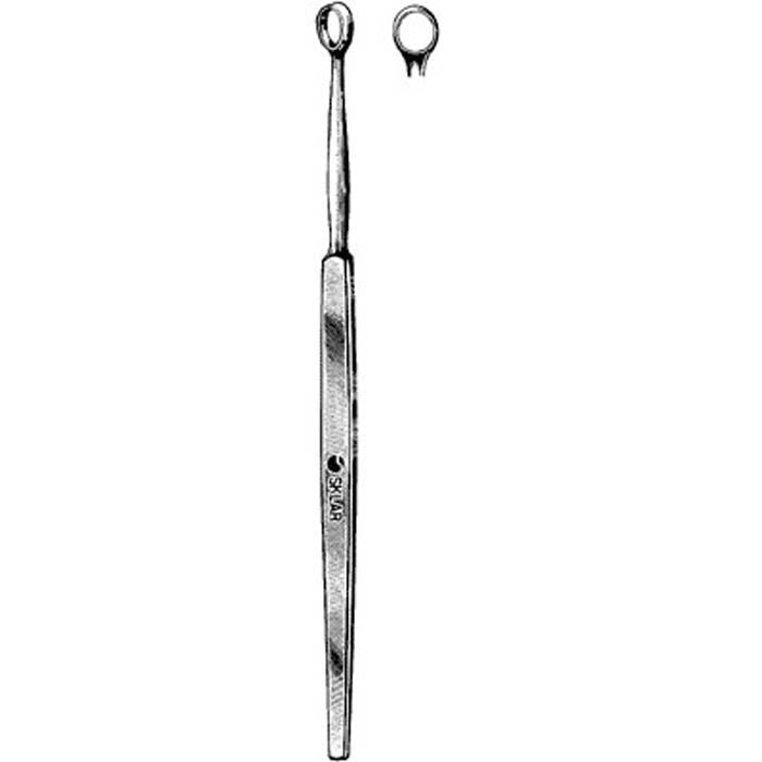 Dermal Curette Sklar Fox 5-1/2 Inch Length Solid Flat Handle 4 mm Tip Straight Sharp Fenestrated Round Tip (Case)