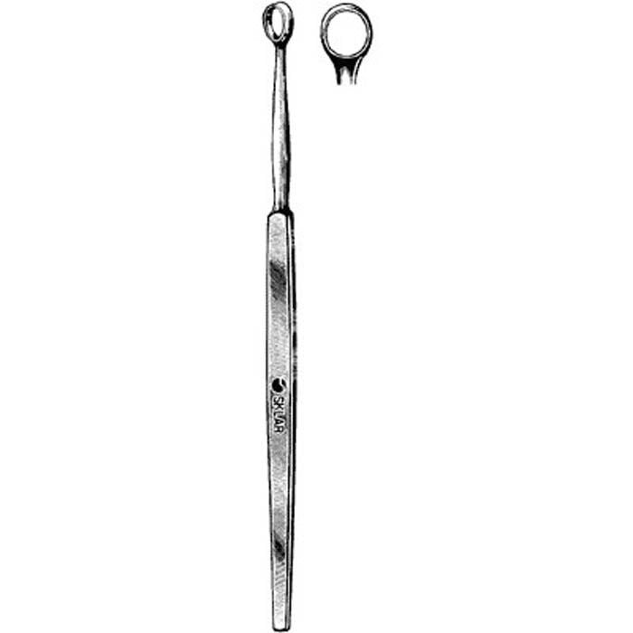 Dermal Curette Sklar Fox 5-1/2 Inch Length Solid Flat Handle 6 mm Tip Straight Sharp Fenestrated Round Tip (Case)