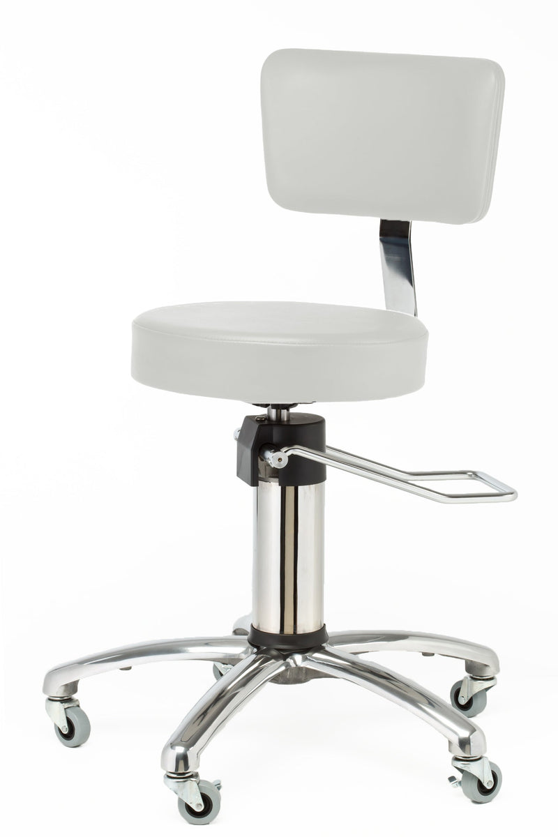 Brandt Industries Hydraulic Stool with Backrest 