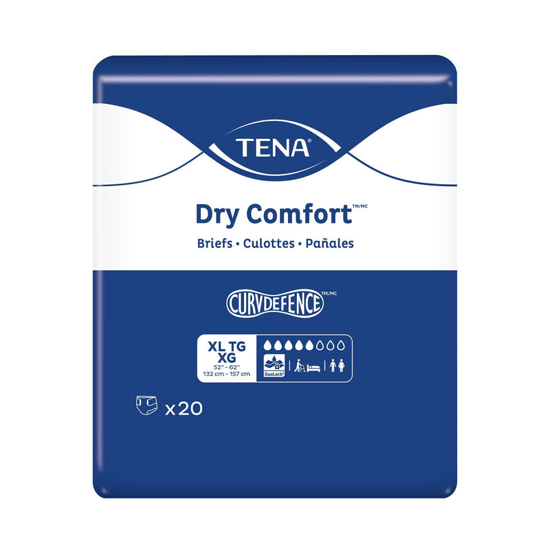 Essity HMS North America Inc Tena Dry Comfort Briefs with Curvdefence Extra Large, 52 – 62 Inch Five Drops (80/CS) 