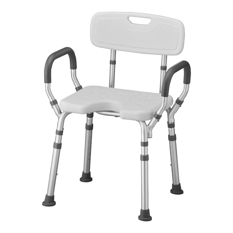 Shower Chair Nova Fixed Arms Aluminum Frame With Backrest 15-3/4 Inch Seat Width 300 lbs. Weight Capacity (Case of 2)