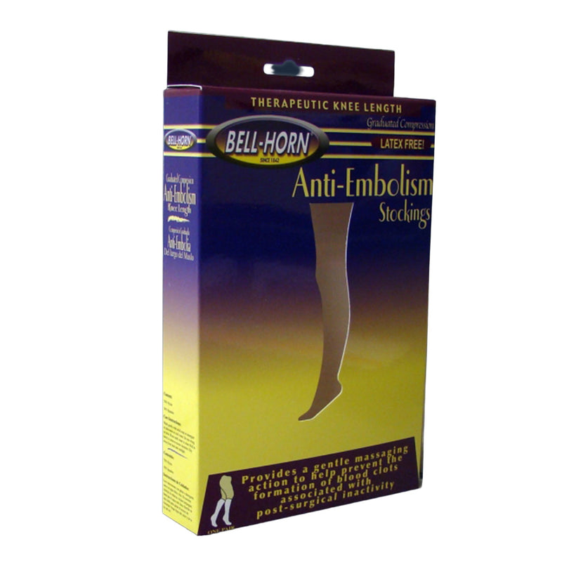 Bell-Horn Knee Length Anti-Embolism Stockings, Large, Black (Pair)