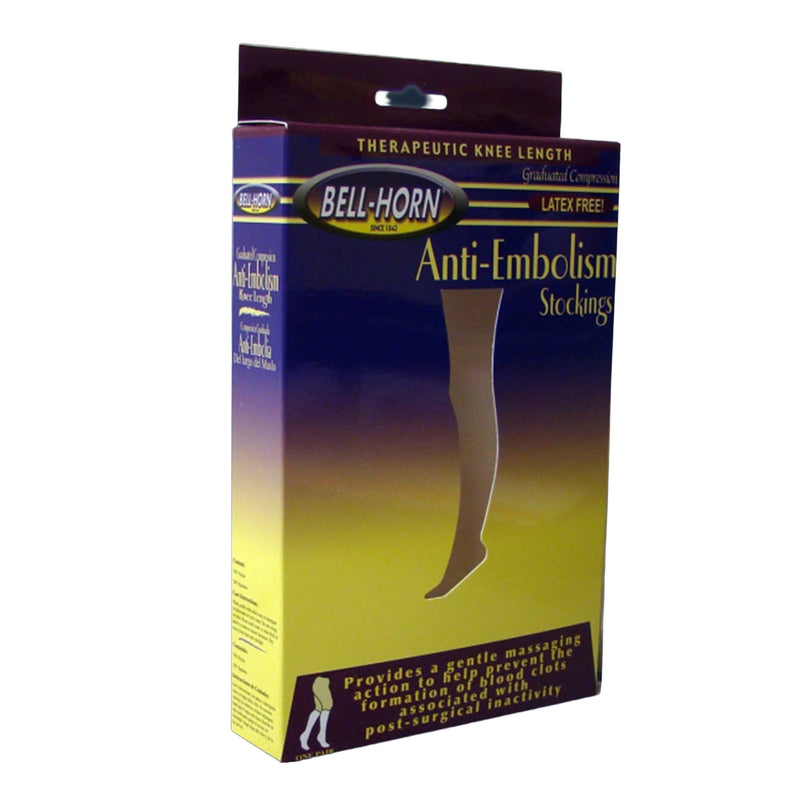 DJO Bell-Horn Knee Length Anti-Embolism Stockings, Large, Black 