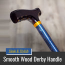DMI Lightweight Adjustable T-Handle Cane, Blue, 31 – 40 Inch Height (Each)