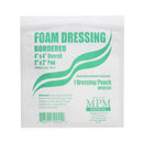 MPM Medical Foam Dressing MPM 4 X 4 Inch With Border Waterproof Backing Adhesive Square Sterile (100/CS) 