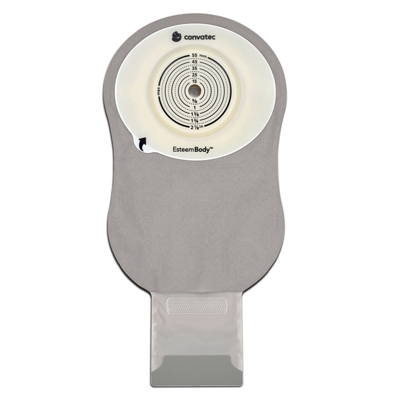 Ostomy Pouch Esteem Body One-Piece System 11 Inch Length Deep Convex, Trim To Fit 10 to 25 mm Stoma Drainable (Box of 10)