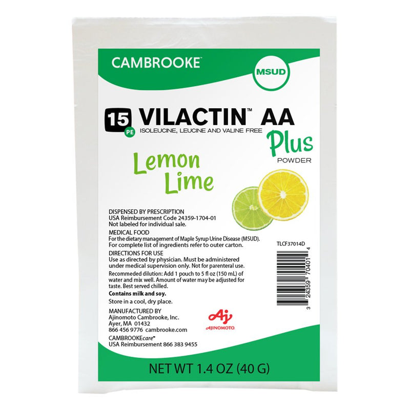Cambrooke Therapeutics Oral Supplement Vilactin AA Plus Powder 15 Lemon-Lime Flavor Powder 1.4 oz. Individual Packet (30/CS)