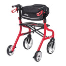 Drive DeVilbiss Healthcare 4 Wheel Rollator drive Nitro Sprint Red Folding Aluminum Frame 
