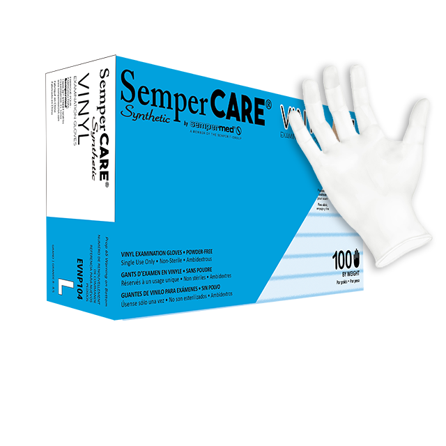 Sempermed Synthetic  Synthetic Vinyl Exam Powder Free Smooth, XS