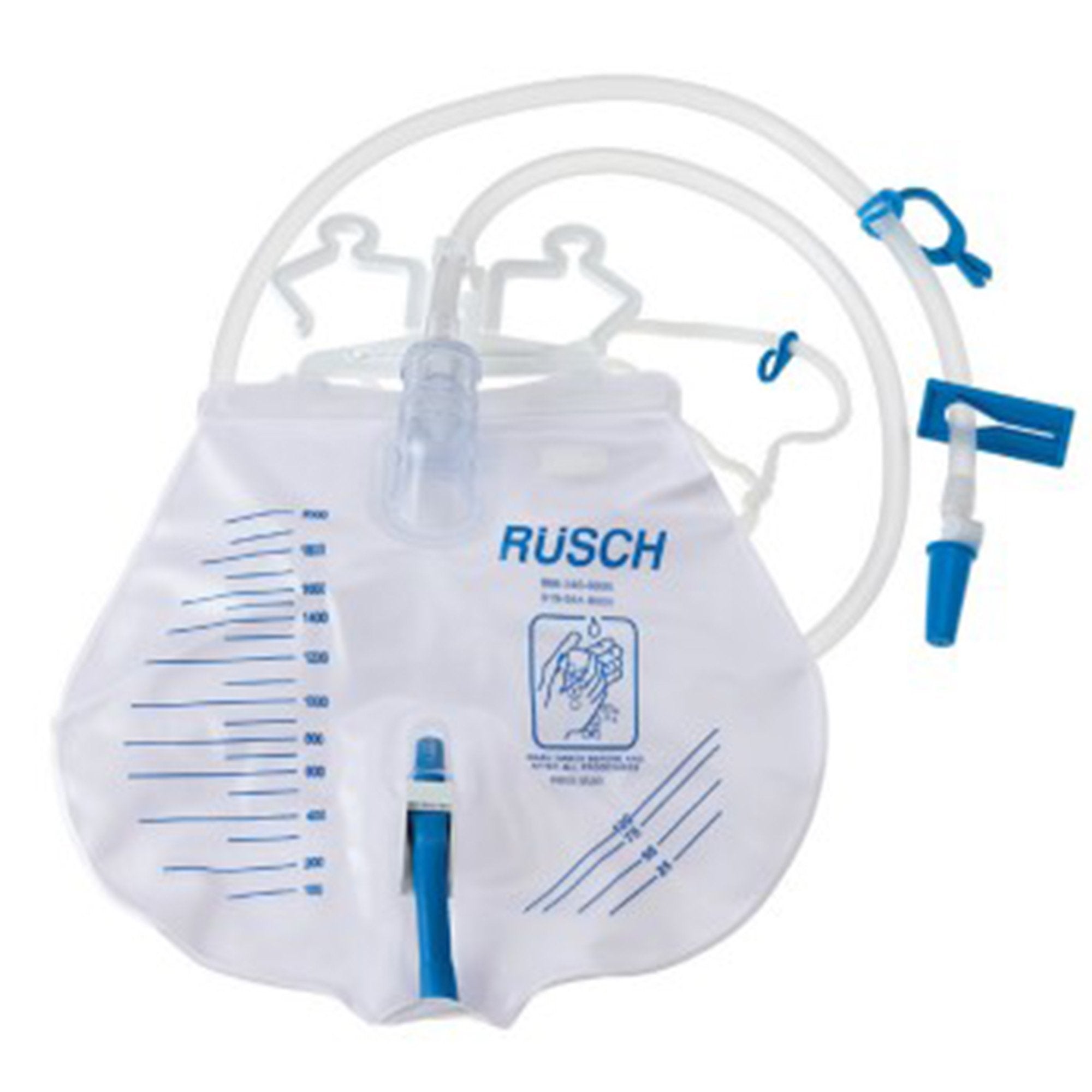 Urinary Drain Bag Rusch Premium Anti-Reflux Valve Sterile 2,000 mL Vinyl 