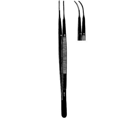 Sklar Black Laser Gerald Dressing Forceps - 7", Curved, Serrated - 90-1026