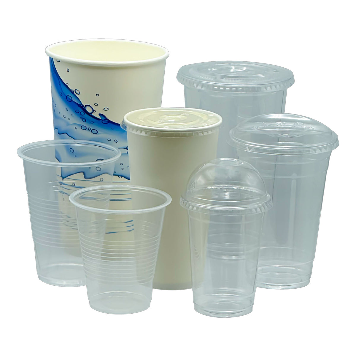 Drinking Cup Lid For 32 oz PET Cups Clear Plastic Disposable (Case of 500)