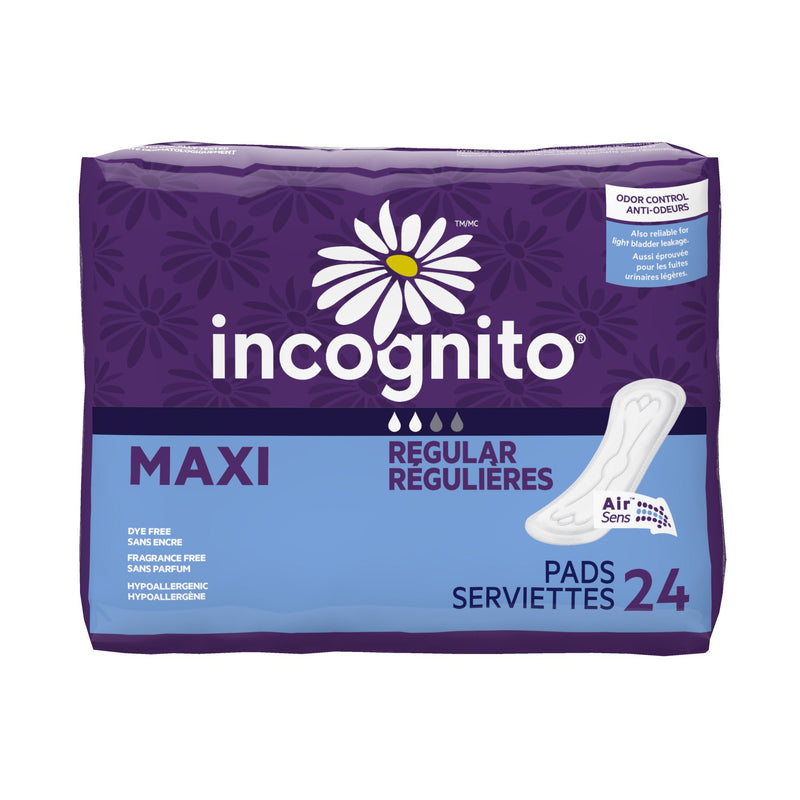 Feminine Pad Incognito Maxi Regular Absorbency (Case of 288)