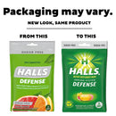 Halls Defense Dietary Supplement Drops Sugar Free Assorted Citrus (Bag of 25)