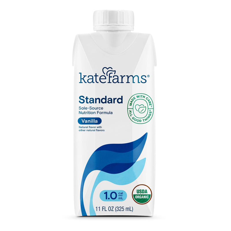 Kate Farms Standard 1.0 Vanilla Sole-Source Nutrition Formula, 11-ounce carton (Case of 12)