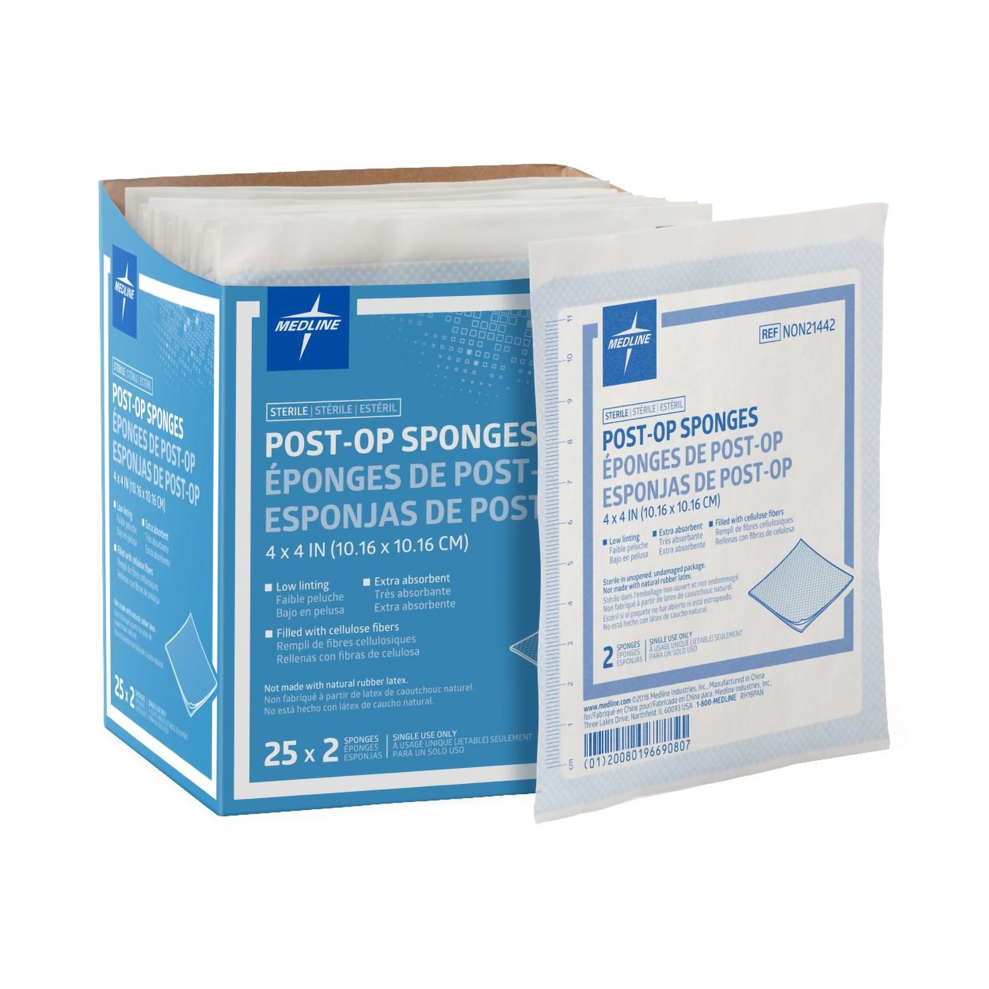 Avant Gauze Sterile Nonwoven Sponge, 4 x 4 Inch, 4-Ply (Case of 1200)