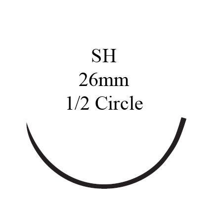 Nonabsorbable Suture with Needle Prolene Polypropylene SH 1/2 Circle Taper Point Needle Size 3-0 Monofilament (Box of 36)