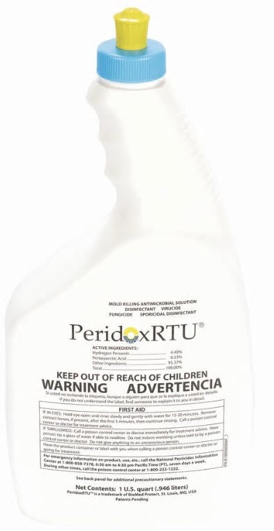 Surface Disinfectant Cleaner PeridoxRTU Peroxide Based Manual Pour Liquid 32 oz. Bottle Vinegar Scent Sterile (Case of 6)