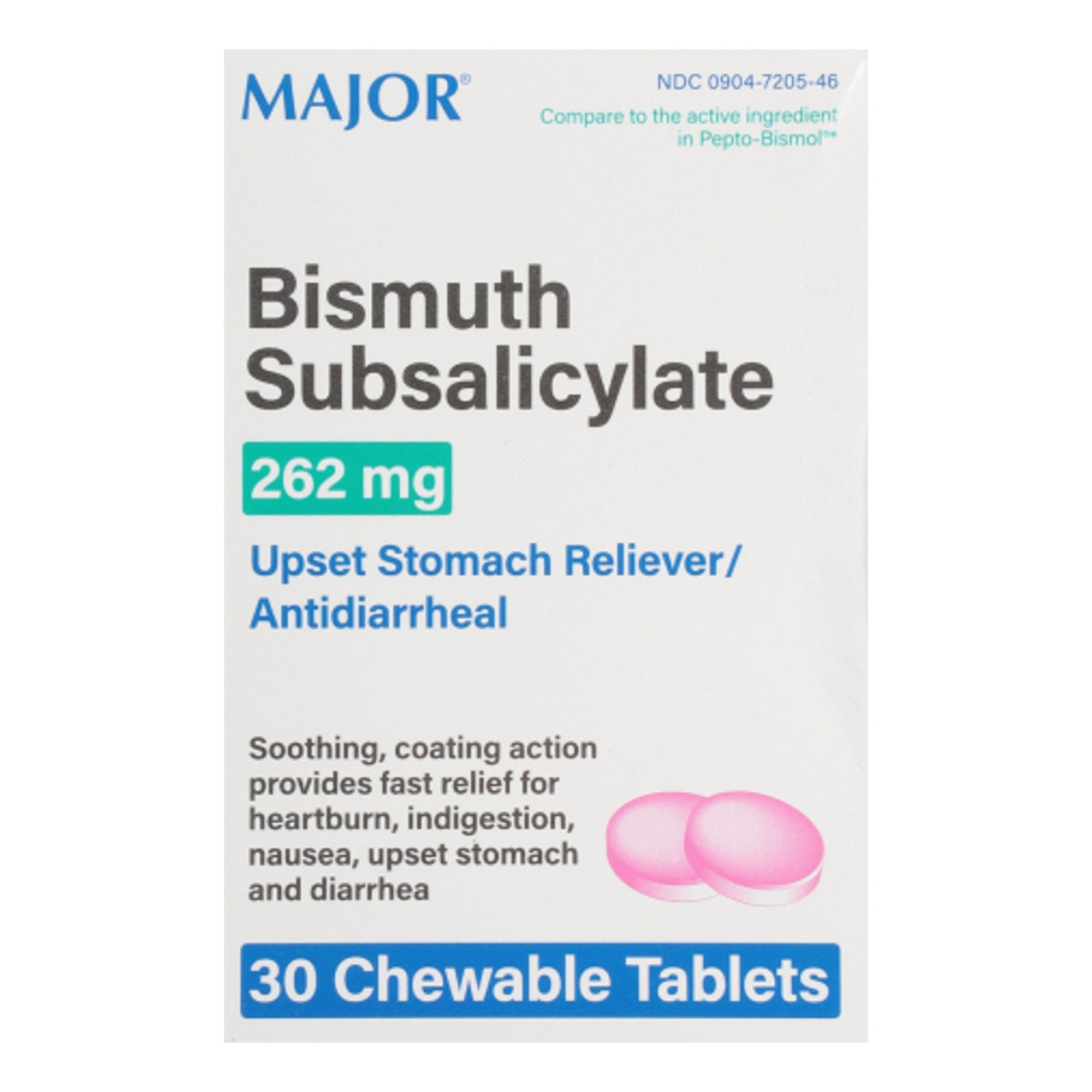 Anti-Diarrheal 262 mg Strength Chewable Tablet 30 Tablets (Carton of 30) 