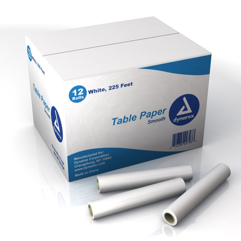 Dynarex dynarex Smooth Table Paper, 14 Inch x 225 Foot, White (12/CS) 